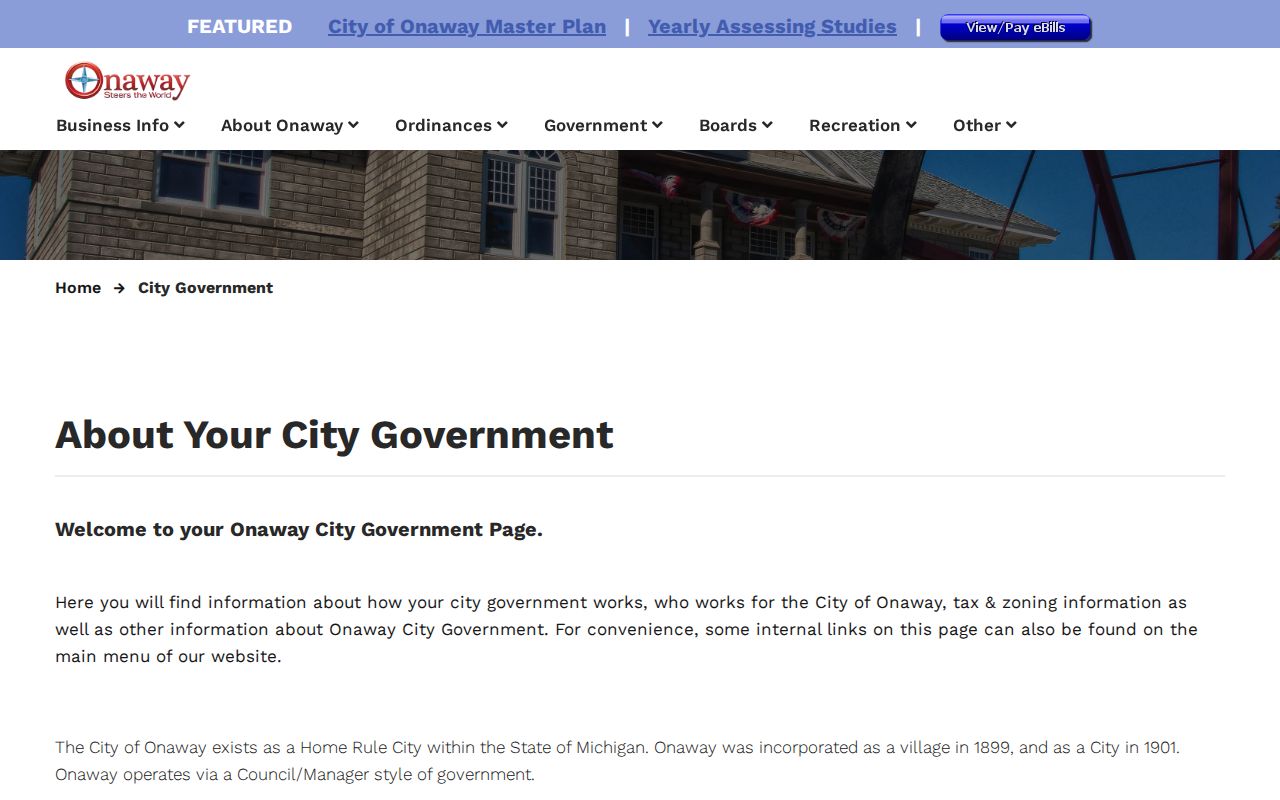 Onaway criminal history source confirming the county sheriff law-enforcement contract